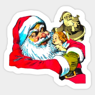 Santa Claus hugging little angel Sticker